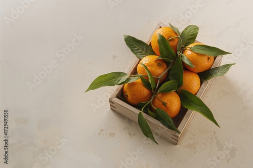 Organic tangerines with fol...