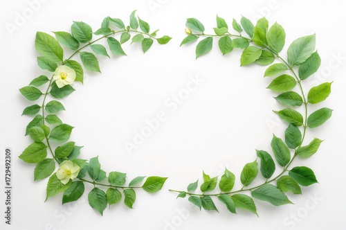Isolated green foliage bord...