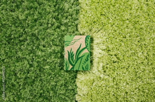 Textured green sponge surfa...