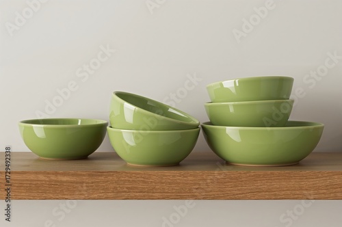 Lime green ceramic bowls ar...