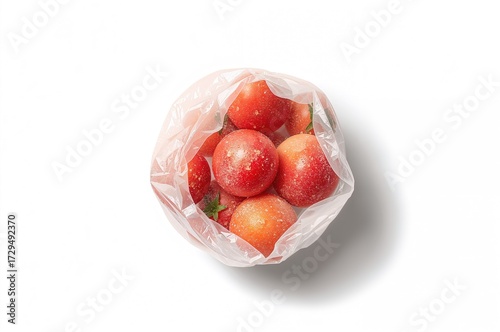 Plastic bag containing froz...