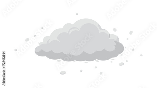Illustration of a cartoon cloud with snow falling weather forecast element cloudscape design graphic vector art