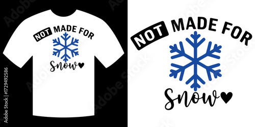 Snow Themed Design: a captivating t-shirt design with snowflake-centric illustrations.