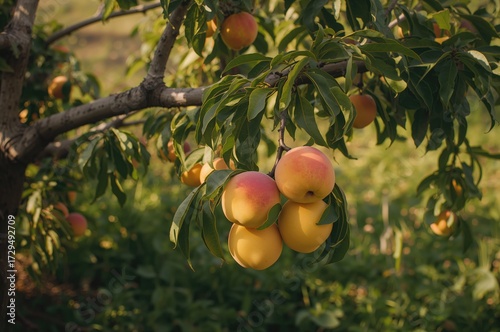 Lush, mature fruits hanging...