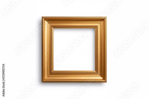 Golden photo frame on a pla...