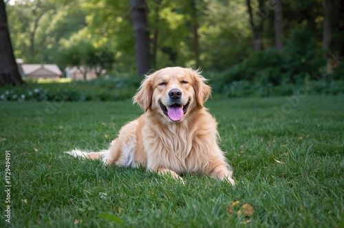 Happy Retriever dog relaxin...