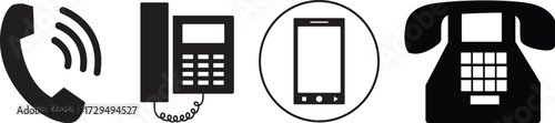 Phone Icon Vector – Mobile Communication Symbol Design -  Phone Symbol – Mobile Device Icon Vector