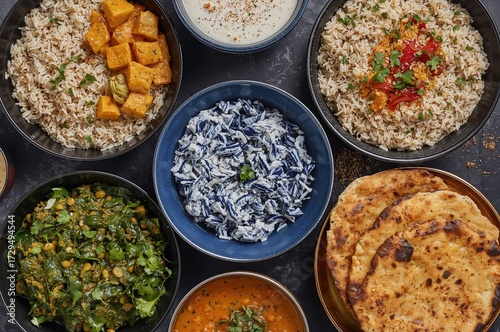 Varied Indian cuisine featu...