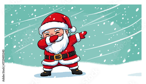 Santa Claus Dabbing Dance in Snow
