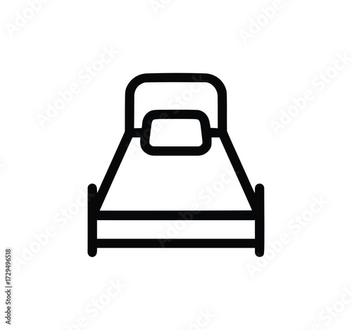 Sleeping Icon Set. Simple Line Icons with Comfort, Comfortable Sleep, Pillow, Bed, and Bedtime. A Selection of Vector Illustrations for Sleep and Rest.