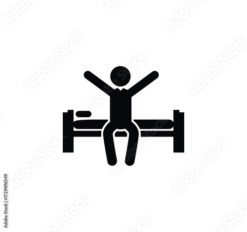 Sleeping Icon Set. Simple Line Icons with Comfort, Comfortable Sleep, Pillow, Bed, and Bedtime. A Selection of Vector Illustrations for Sleep and Rest.