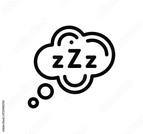 Sleeping Icon Set. Simple Line Icons with Comfort, Comfortable Sleep, Pillow, Bed, and Bedtime. A Selection of Vector Illustrations for Sleep and Rest.