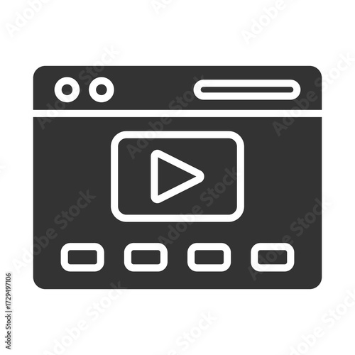 Online Course Icon Glyph Style. Vector Illustration Design