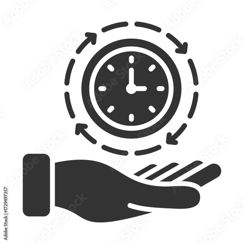Time Management Icon Glyph Style. Vector Illustration Design