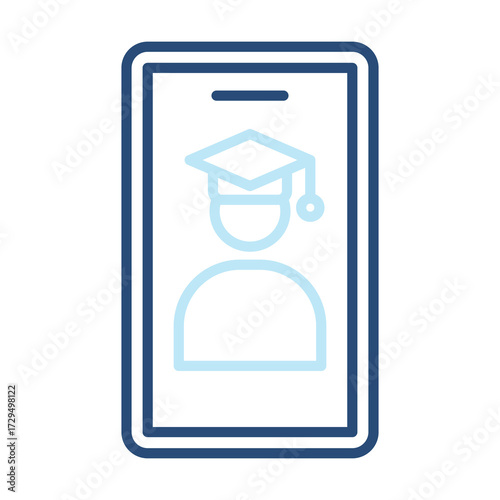 Student Icon Color Outline Style. Vector Illustration Design