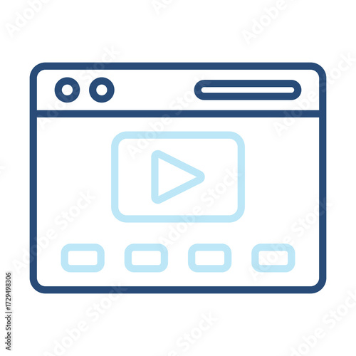 Online Course Icon Color Outline Style. Vector Illustration Design