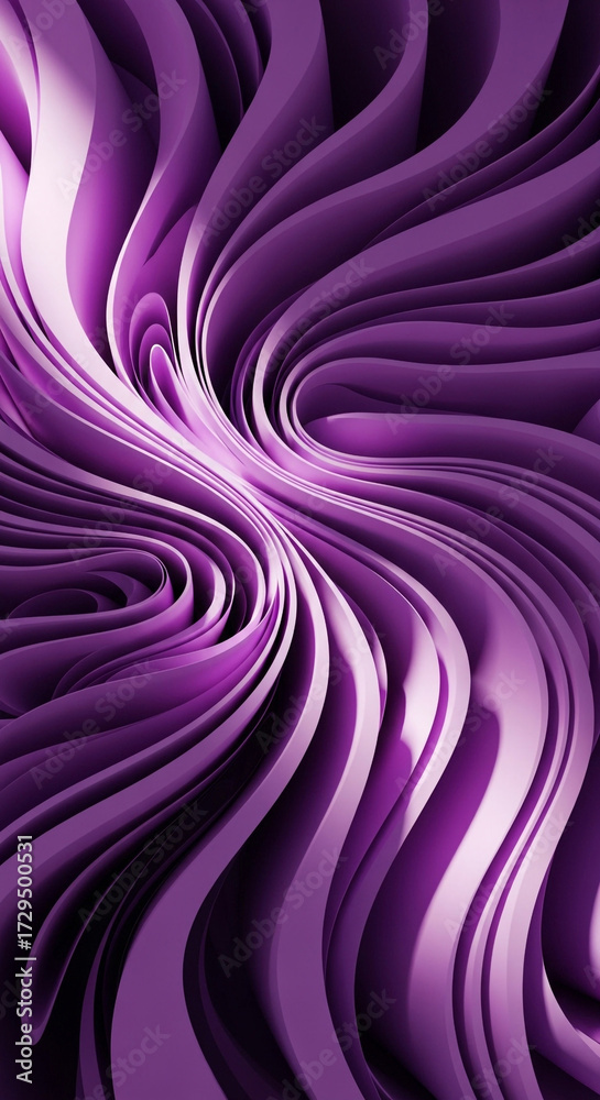 Fototapeta premium Elegant swirling purple abstract background with smooth flowing waves and dramatic light creating a sense of depth and motion for modern design projects
