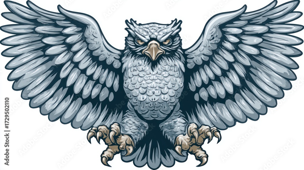 Obraz premium Powerful owl in flight