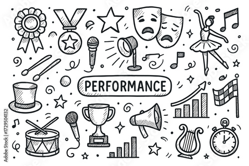 Performance doodles: art, music, theater, dance, awards