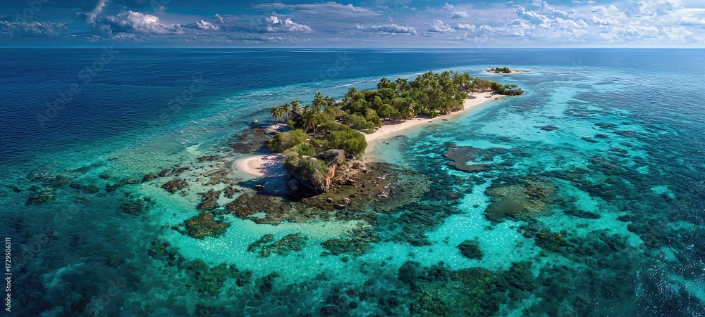 Fototapeta premium Turquoise Tropical Island Aerial