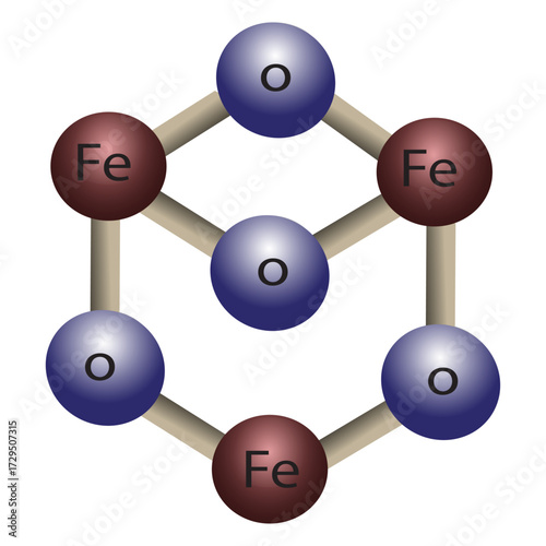 The Chemical Molecular Structure of Magnetite (Fe3O4)