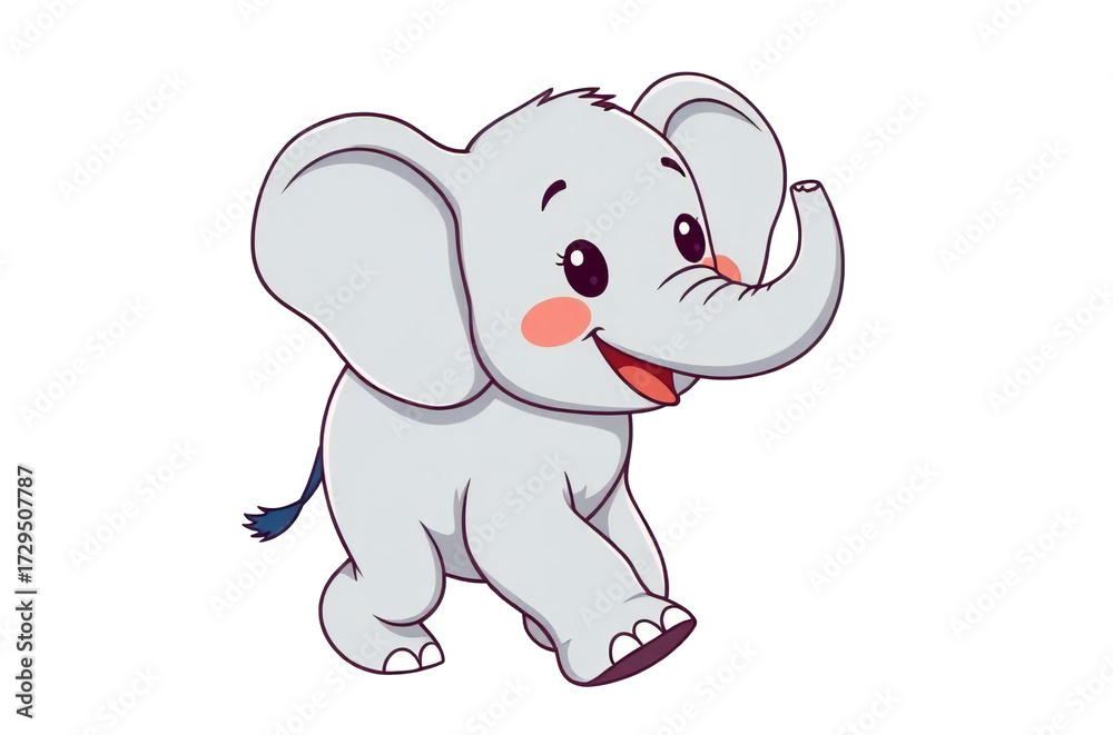 Naklejka premium elephant illustration adorable graphic vector clipart
