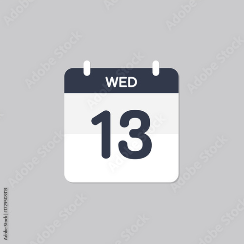 Calendar icon displaying Wednesday the 13th
