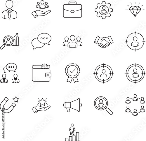 Employer Branding and Corporate Culture Icon Set
