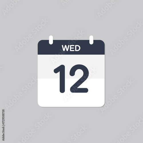 Modern flat calendar icon displaying a Wednesday date