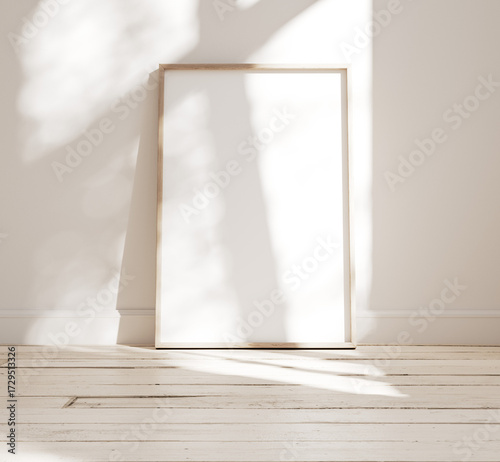 Mockup poster frame close up, 3d render