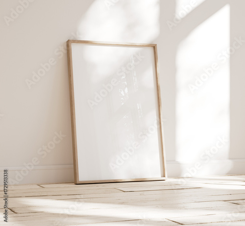 Mockup poster frame close up, 3d render