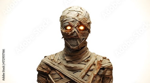 Supernatural Horror Character Illustration with Orange Eyes