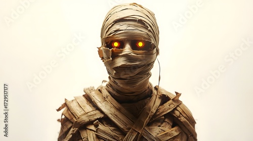 Supernatural Horror Character Illustration with Orange Eyes