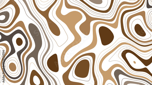 Seamless contour line pattern with bold brown gradients, topographic inspired abstract art used in wallpaper design, textile prints, creative branding, posters