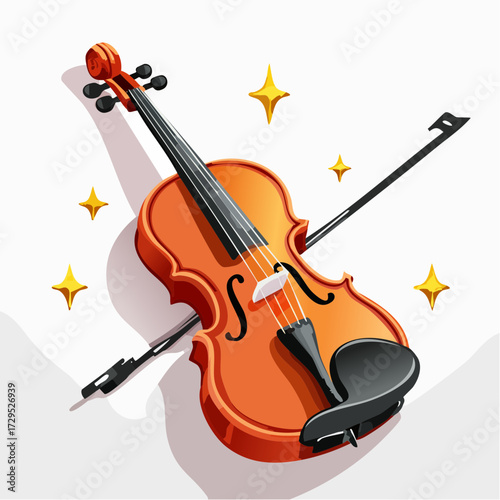 Magnifique violon ,isolé sur fond blanc
