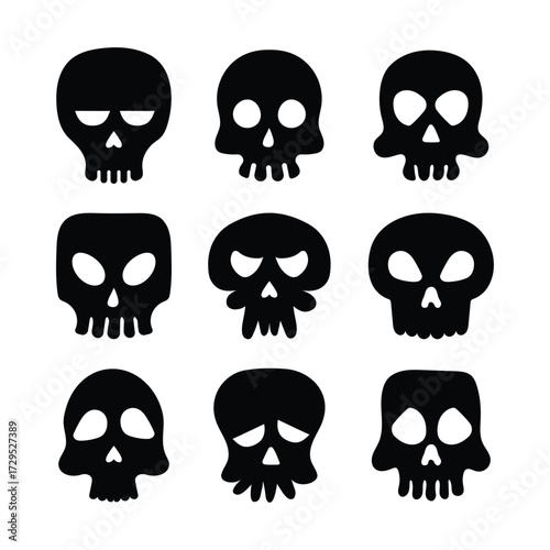 Skull Icon Set Vector Design.