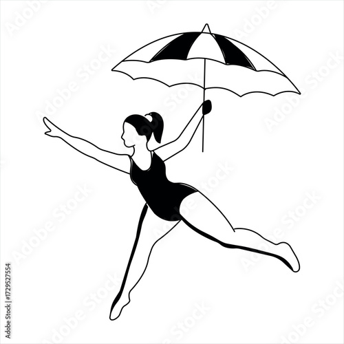 Holding Umbrella 
