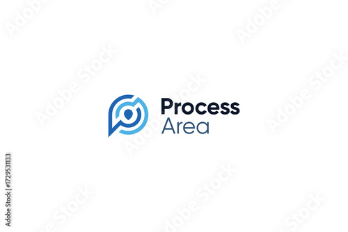 Letter P process area technological logo 