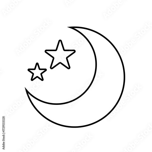 月夜、月、星、星空、晴れ、天気、天候のイラスト