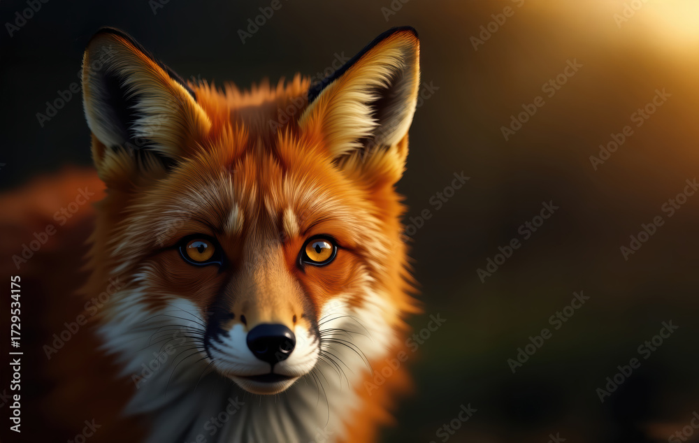 Obraz premium The camera captured a fox portrait.