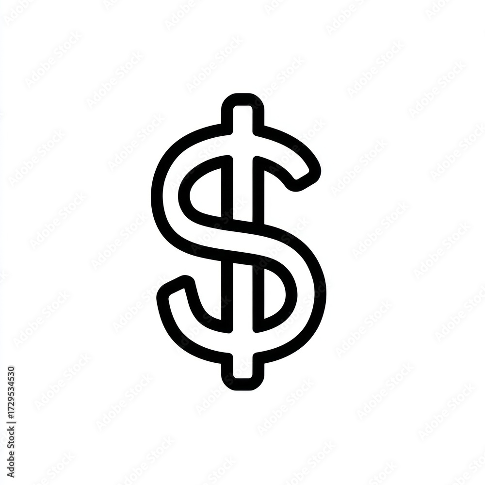 Fototapeta premium Dollar sign icon graphic
