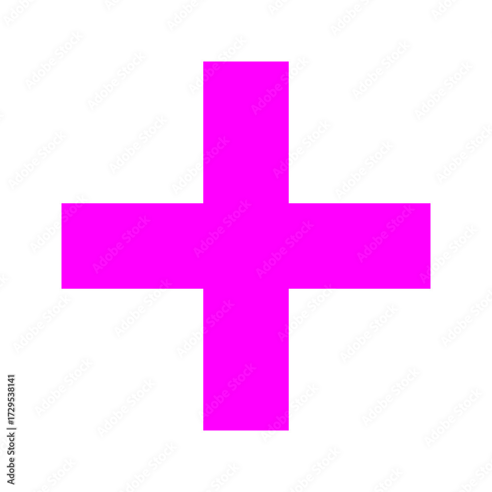 Obraz premium Pink Plus Symbol On Isolated Background. Pink Cross, Plus Icon.