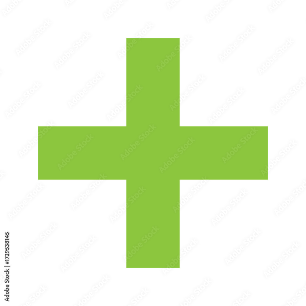 Obraz premium Green Plus Icon PNG. Green Cross, Plus Symbol Medical First Aid Sign Logo.