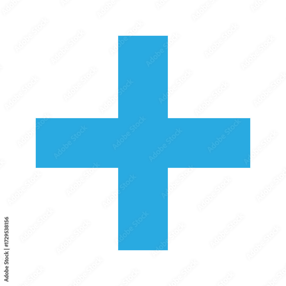 Fototapeta premium Blue Plus Icon PNG. Blue Plus, Cross Symbol