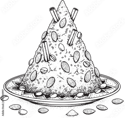 Sellou (Sfouf) – Sweet nutty flour dessert often served at celebrations