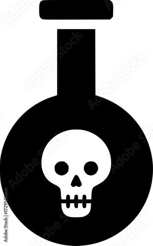 flask poison glyph flat vector icon
