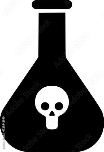 flask poison glyph flat vector icon
