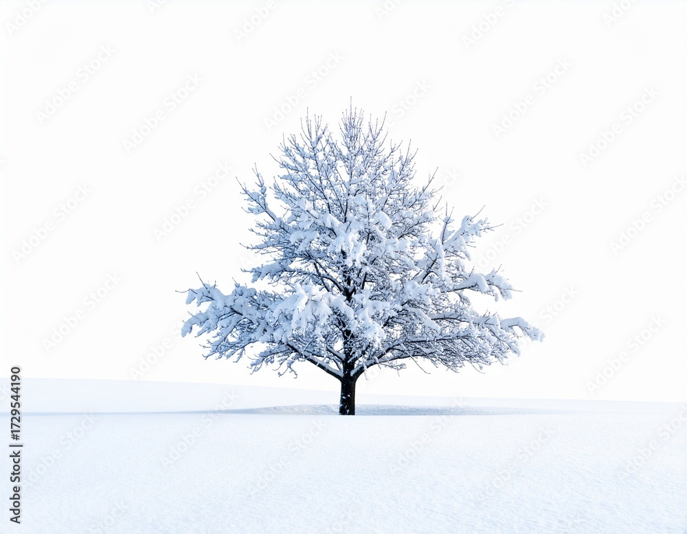 Fototapeta premium Isolated winter tree design in clean style