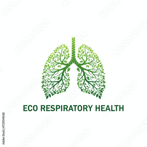 Green Leaf Lungs Logo – Vector Symbol of Respiratory Health
