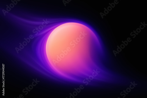 Peach-violet glow orb — soft gradient sphere on dark